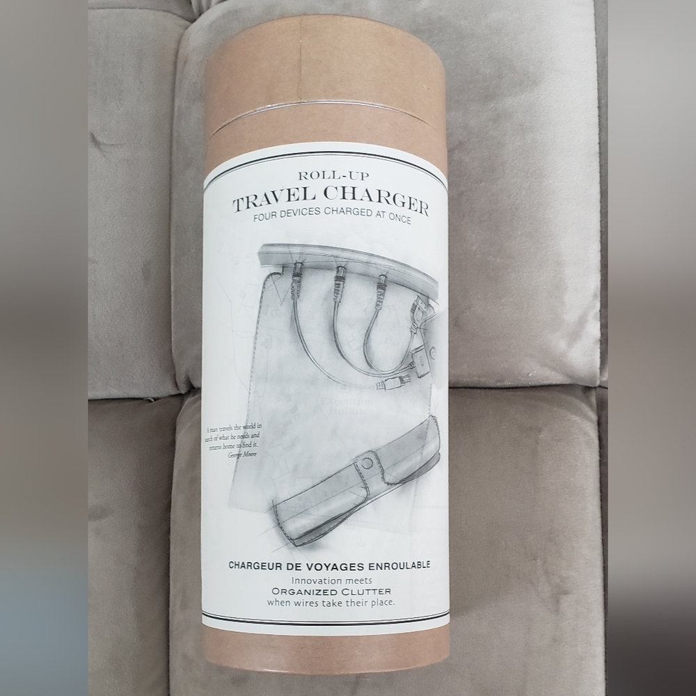 Restoration Hardware roll up 4-device travel charger - NEW